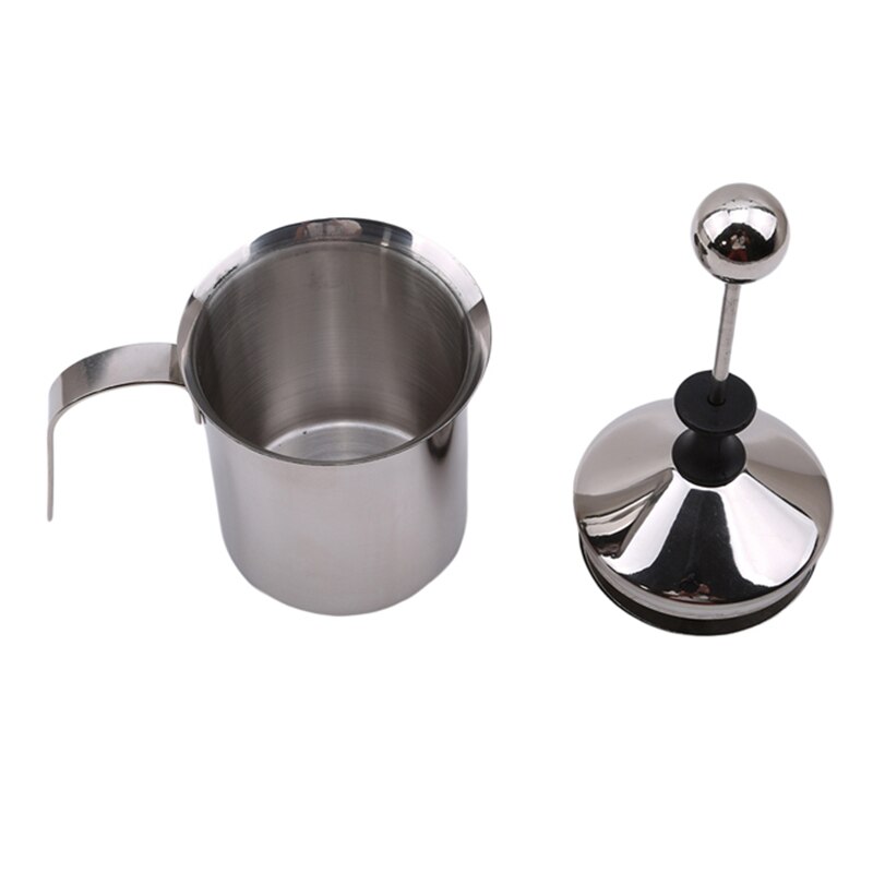 400ml Stainless Steel Manual Milk Frother Double Mesh Strainer Frothing Pitcher