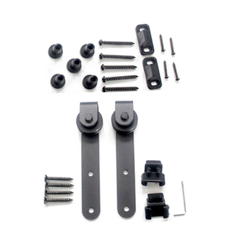 Mini Sliding Barn Door Hardware Kit Top Mounted Hanging Rail Hanger Track Steel Closet Door Roller Rail For Single Door