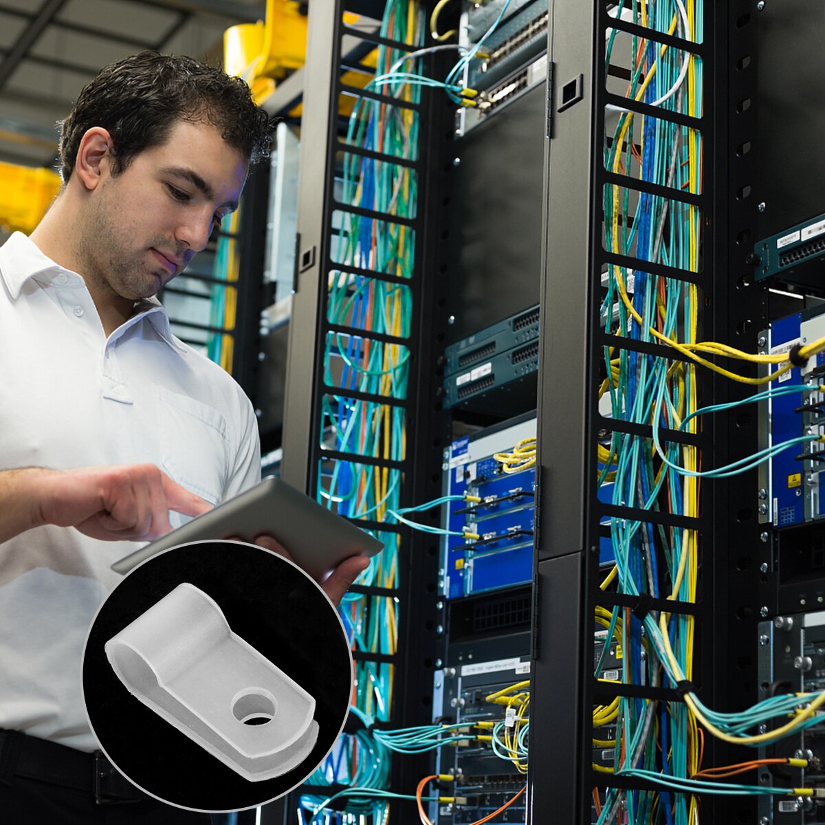 1000pcs Simple Cable Clamp Cable Organizer for Home Inside Indoor: 2.08x0.98x0.4cm