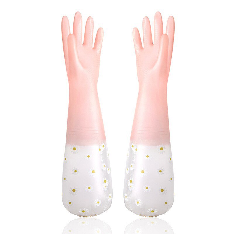 Waterdichte Huishoudelijke Schoonmaakhandschoenen Keuken Schoonmaak Latex Huishoudelijke Afwas Washandschoenen Slijtvaste Rubber Handschoenen: Roze