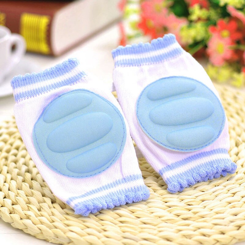1 paar Baby Knie Pads Beschützer freundlicher freundlicher Sicherheit Krabbeln Ellbogen Kissen Kleinkinder Knie Pads Schutz Bein Wärmer Baby Kniescheibe: Blau