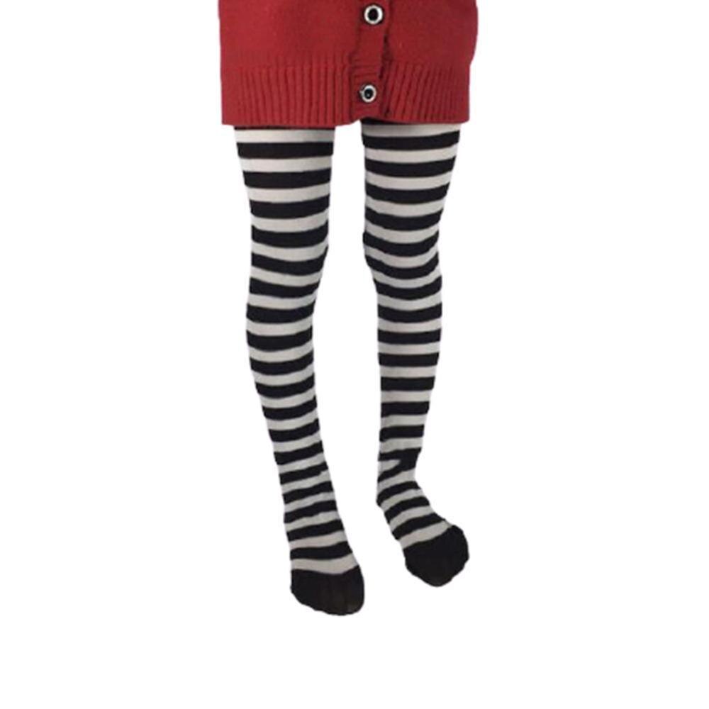 Halloween cosplay kinderen gestreepte panty's kousen kinderen jongens kerst panty's maskerade kostuums meisjes babyfeest kind  j8 a 1: Wit en zwart