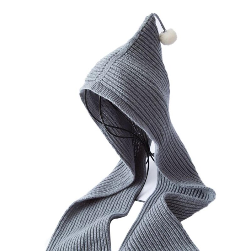 1 Pcs Gestrickte Mit Kapuze Schal Erwachsene Kind Baumwolle Mischung Herbst Winter Kappe Neck Ohr Wärmer Wrap: QHE