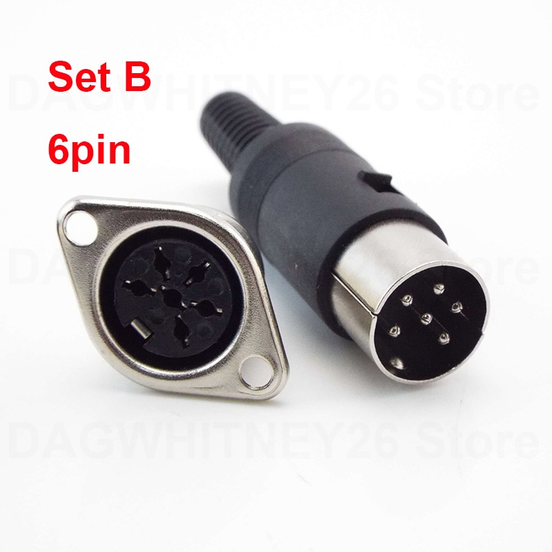 Adaptateur Audio DIN 3/4/5/6/7/8 broches, prise mâle femelle avec poignée en plastique, prise femelle, connecteur de châssis monté sur panneau U26: Rouge / Sous 5 Pcs
