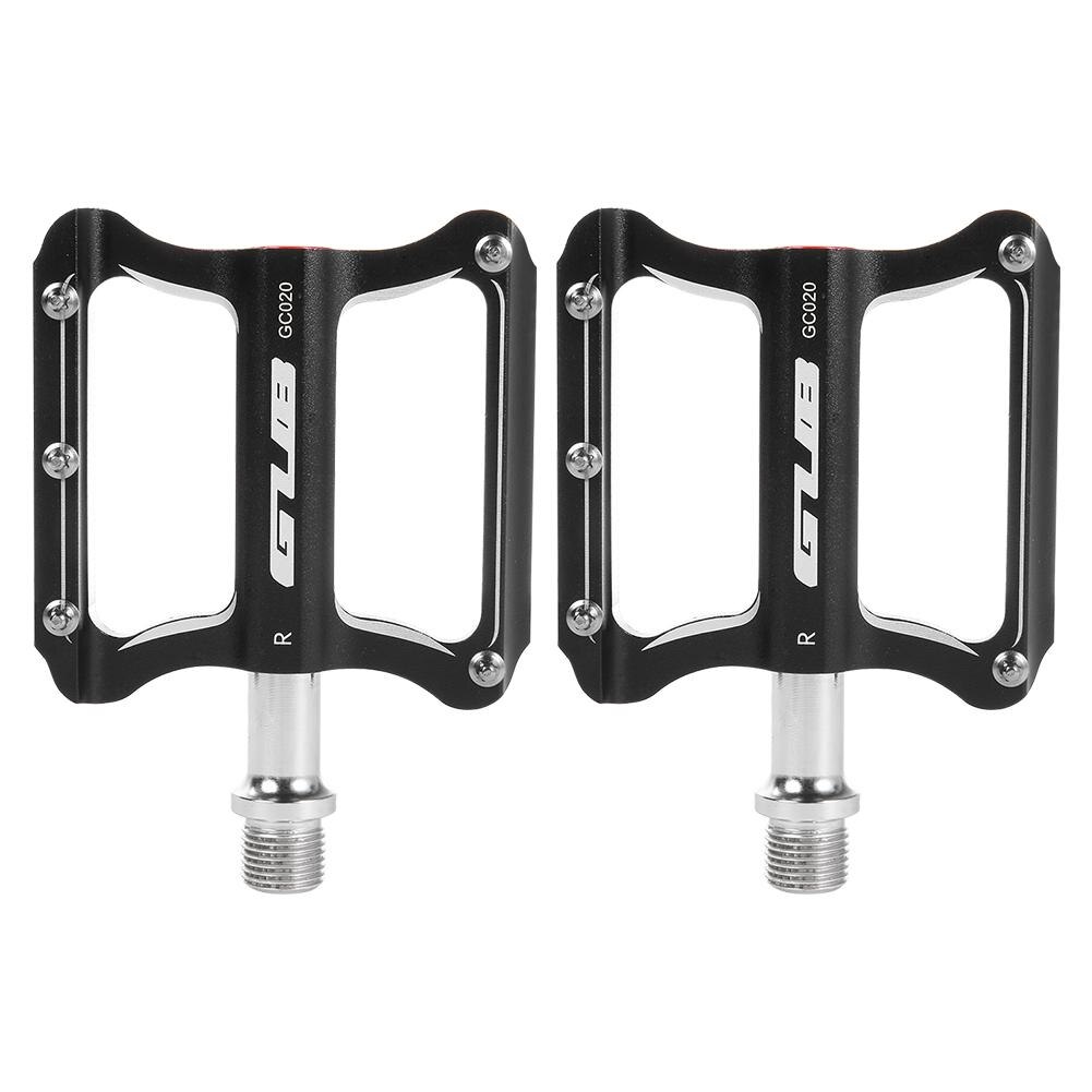 GUB – pédales de vélo ultralégères, roulements scellés, alliage d'aluminium, axe de vélo de route, pédales plates antidérapantes, 1 paire: Black