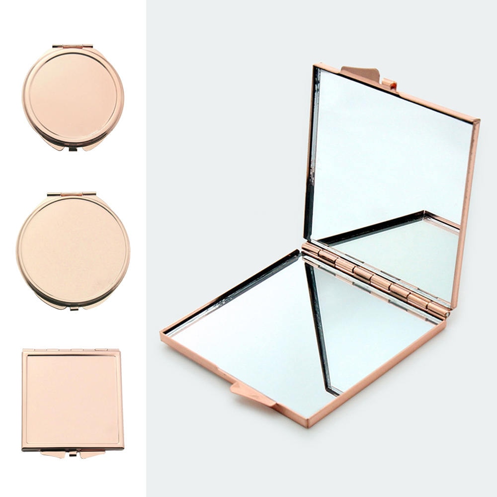 1Pc Draagbare Cosmetische Spiegel Opvouwbare Dubbelzijdig Spiegel Compacte Pocket Spiegel