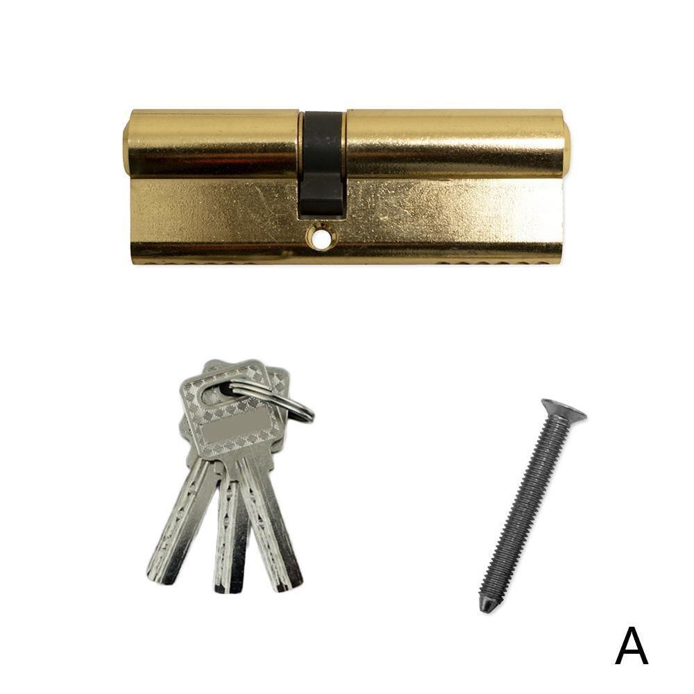 Stander Cylinder Door With Key Lock Cylinder AB Key Anti Theft Pure lock Handle Door Lock Interior Bedroom door Extended lock: A