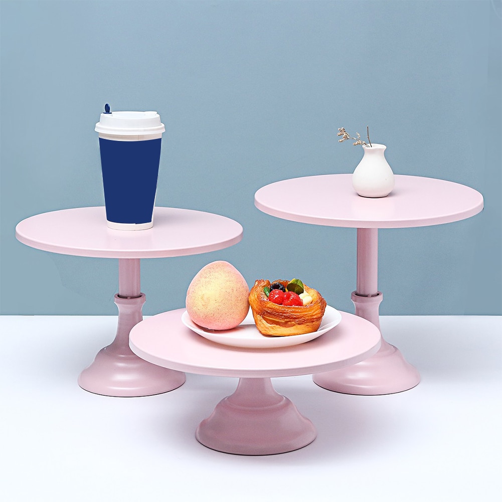 Rund bakke bryllup indretning bageri jubilæum bærbar serverings kage stand eftermiddagste til eksamen jern dessert display holder