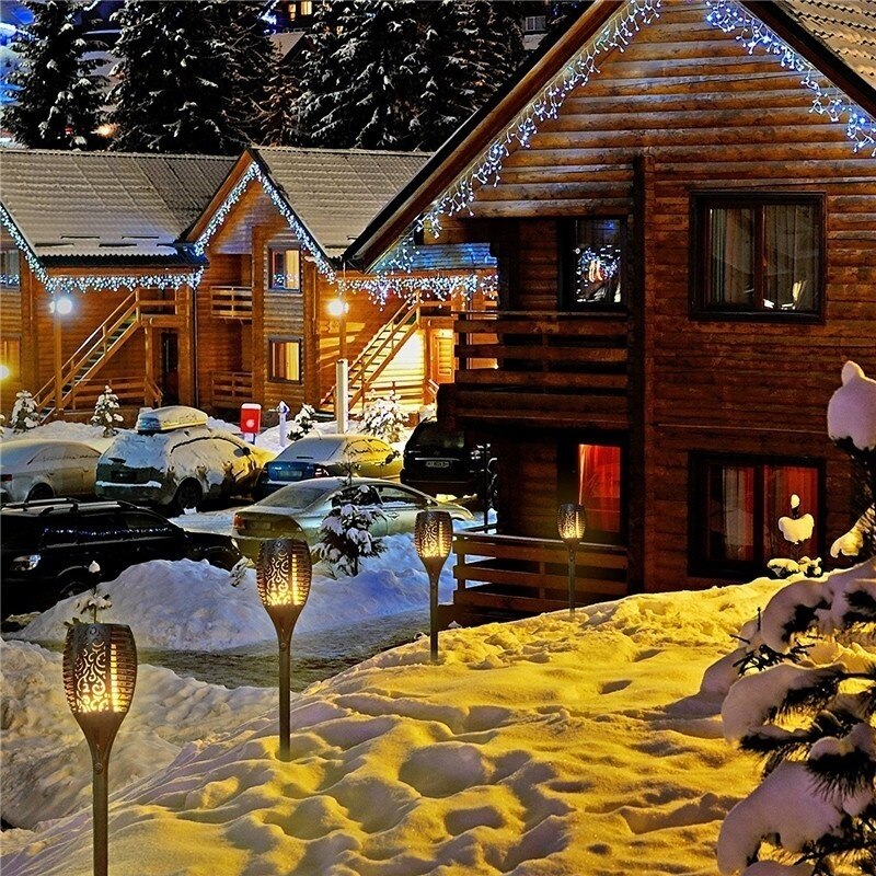 LED Solar Flame Lights Outdoor Dancing Flame Torches Lamp Solar Garden Lights Landscape Light Garden Decoration for Patio Path