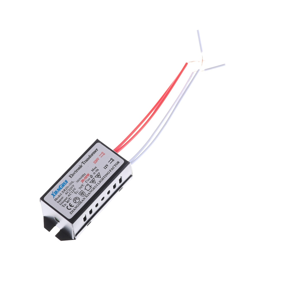 Led Verlichting Transformator Halogeenlamp Elektronische Transformator Led Driver Voeding Ac 220V Naar 12V 20-50W
