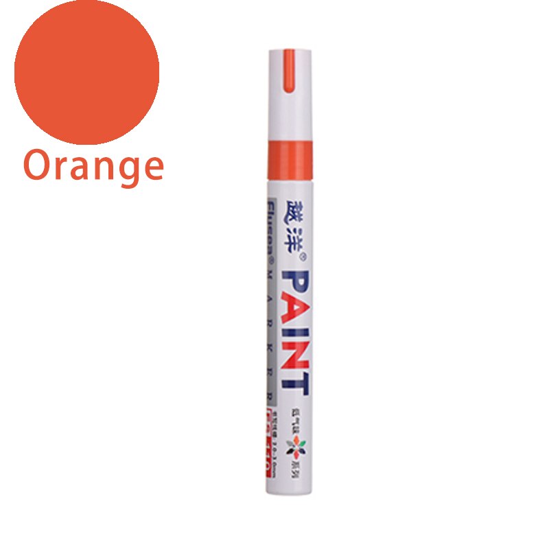 Neue 12 Farben Weiß Wasserdichte Gummi dauerhaft Farbe Marker Stift Auto Reifen Lauffläche Umwelt Reifen Malerei: Orange