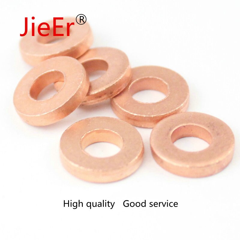 10 teile/los F00VC17506 (7mm * 15 *** 3mm) KUPFER Unterlegscheibe F 00V C17 506 Auto Injektor Ersatzteile Kupfer Shim