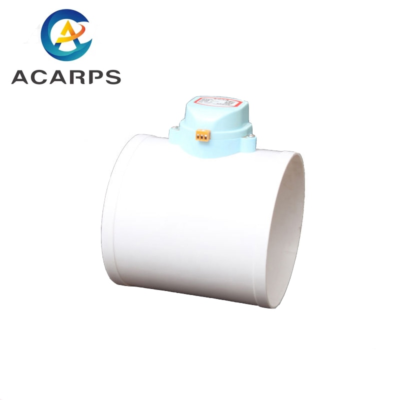 Válvula de retención de amortiguador eléctrico, conducto de aire de plástico PVC HAVC de 75/110/160/200mm, Control de volumen para tubería de ventilación de 220V, 12V y 24V