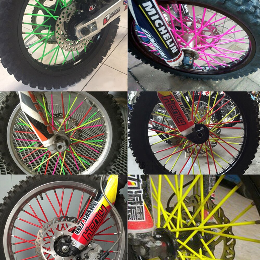 Motorcycle Dirt Bike Wheel Rim Spoke Skins Covers Wrap Tubes Decor Protector For KTM 65 85 250 125 SX KLX250 KLX450R 450 530 EXC
