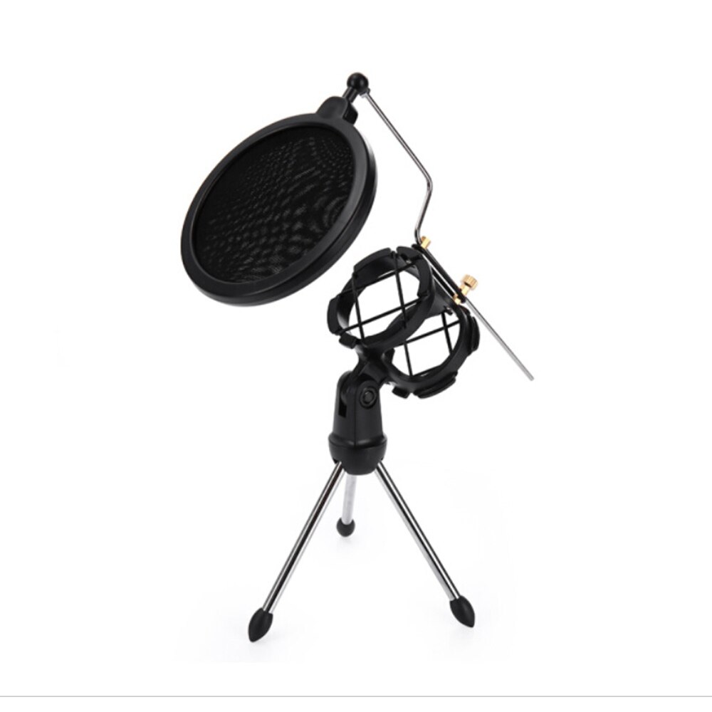 Microfoon Statief Stand Opvouwbare Desktop Microfoon Beugel Met Shock Mount Mic Houder Clip Pop Filter
