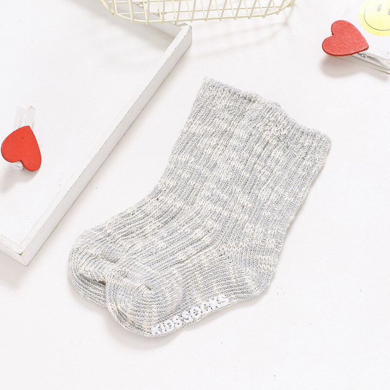 Hylidge Cotton Baby Boys Girls Socks Winter Knit Warm Ankle Socks for 0-4 Years Children Mix Color Infant Baby Sock Cheap Stuff: Grey / 24M
