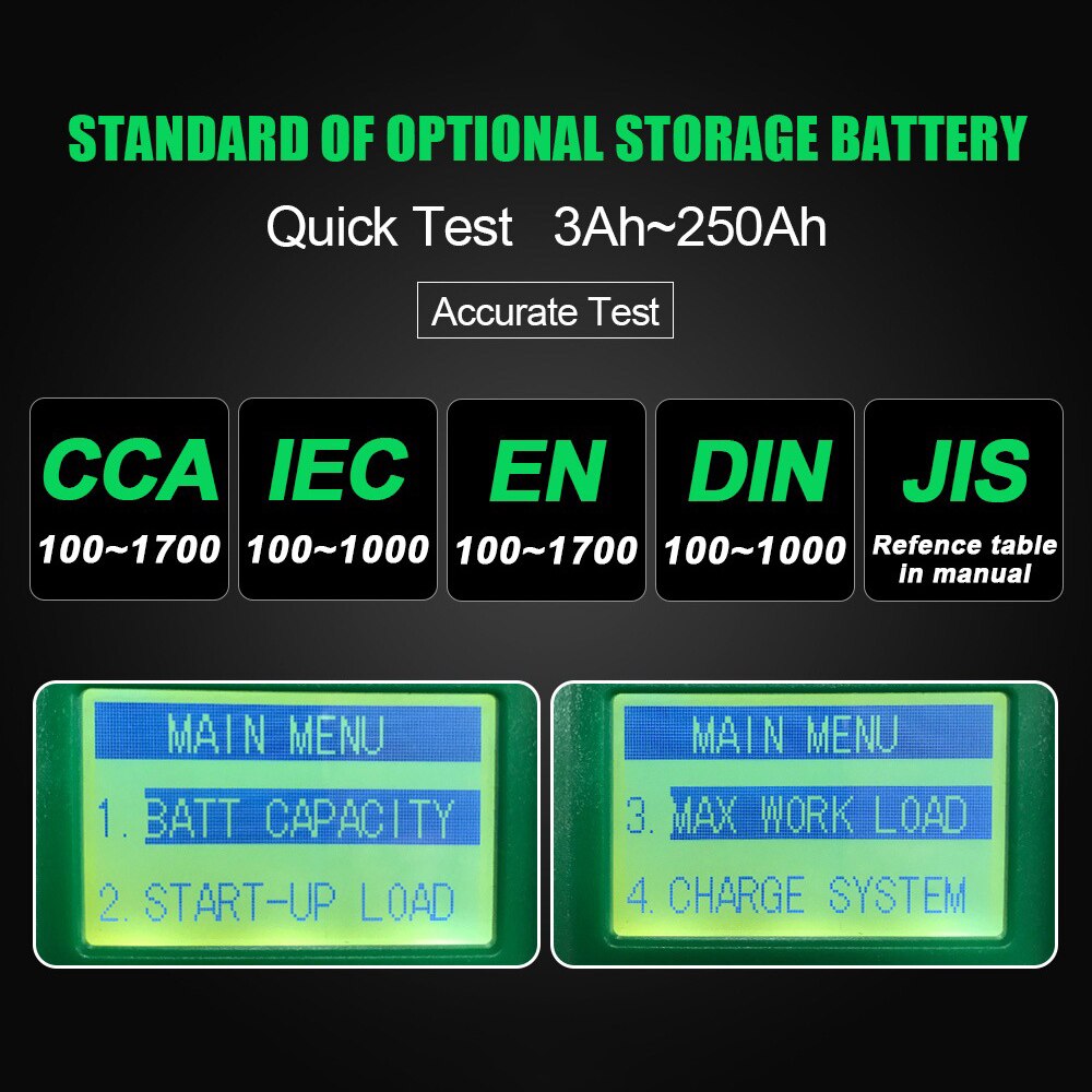 12V Car Battery Tester Digital Automotive AH CCA Voltage Battery Load Analyzer Multifunction Diagnostic Repair Tool