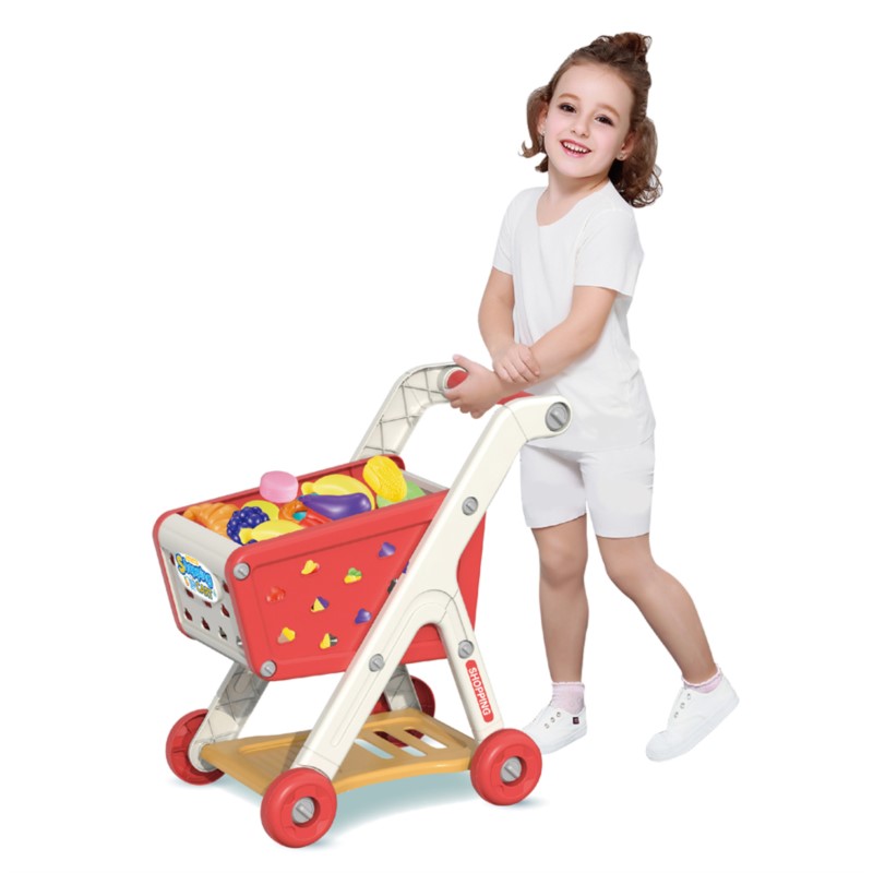 Chariot de courses jouet bébé petit chariot enfants jouer maison fruits coupe musique cuisine supermarché hommes et filles jouets d'éducation précoce