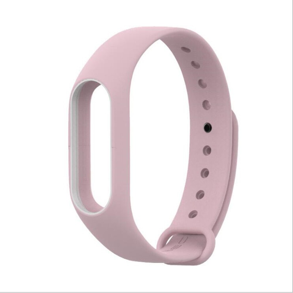 Mijobs Mi Band 2 Strap Silicone Bracelet Wristband Smart Band Accessories wrist mi band2 black Strap for Xiaomi mi band 2 Strap: Light pink white