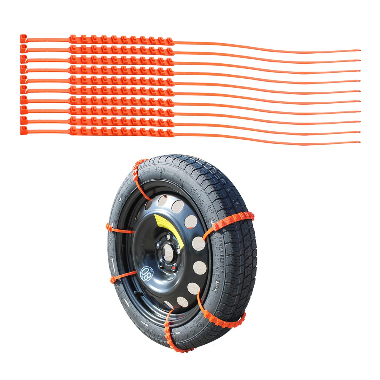 10x Snow Chains Tire Traction Chain Emergency Tire Straps for Cars SUV Truck ATV