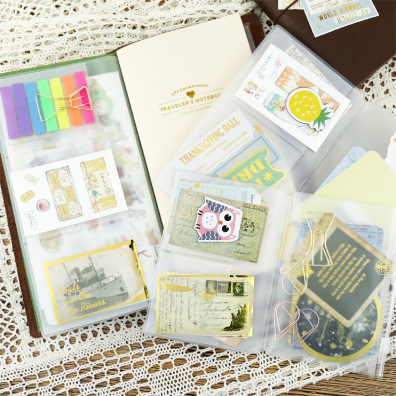 Fromthenon pvc lynlås taske til midori rejsende notesbog journal planner tilbehør kortholder opbevaring standard / lomme / pas