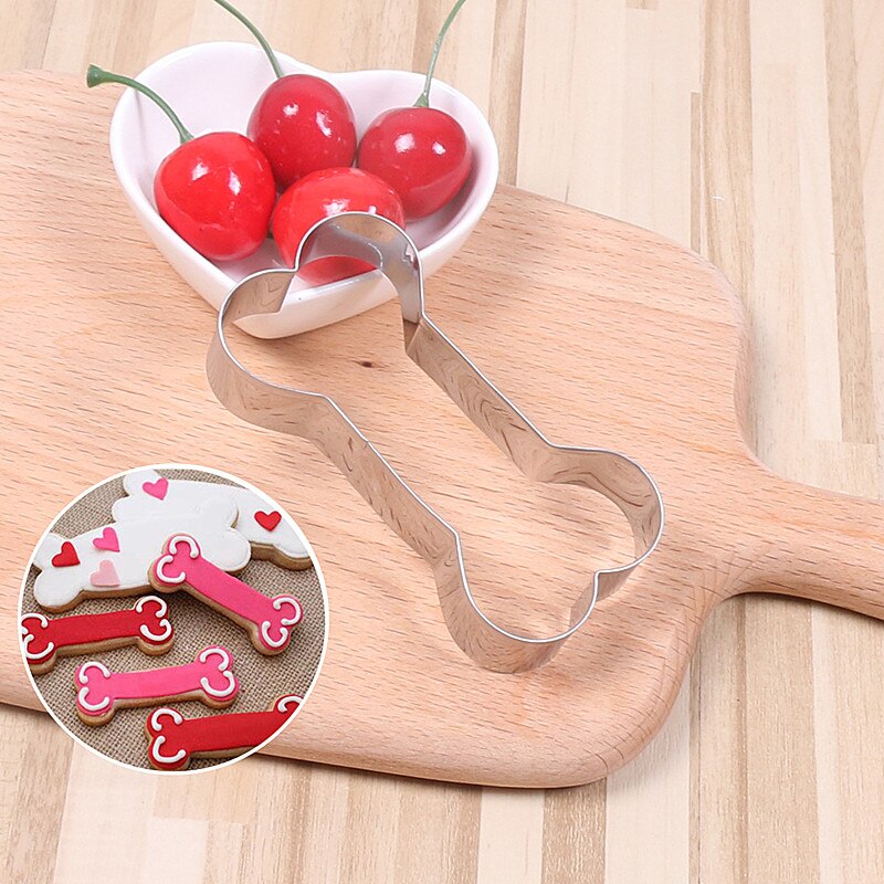 1Pcs Diy Hond Bot Vorm Cookie Mold Rvs Taart Decoratie Biscuit Cutter