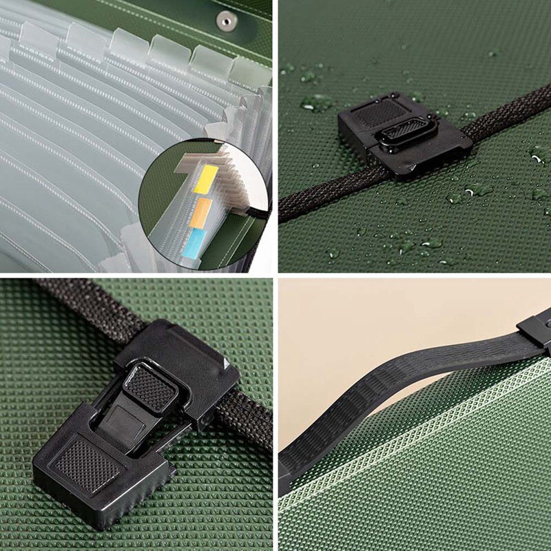 Fireproof Expanding File Folder Waterproof Document Organizer With A4 Resistant Pouch, With Zipper Closure