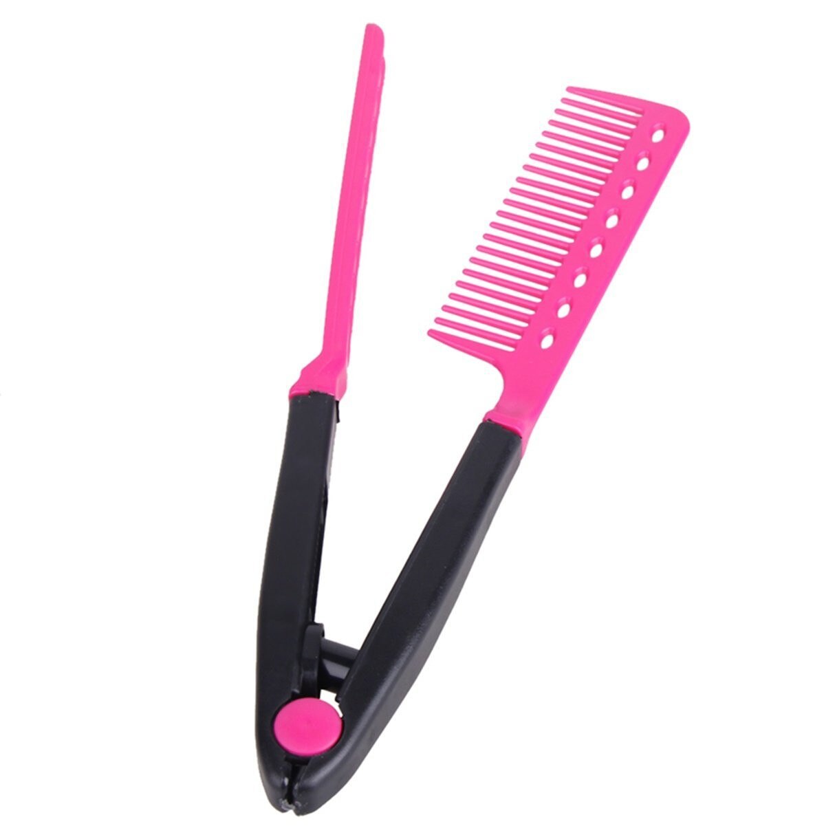 Bricolage Salon peignes V Type cheveux Portable défriser les cheveux Style de cheveux outils de coiffure: Hot Pink