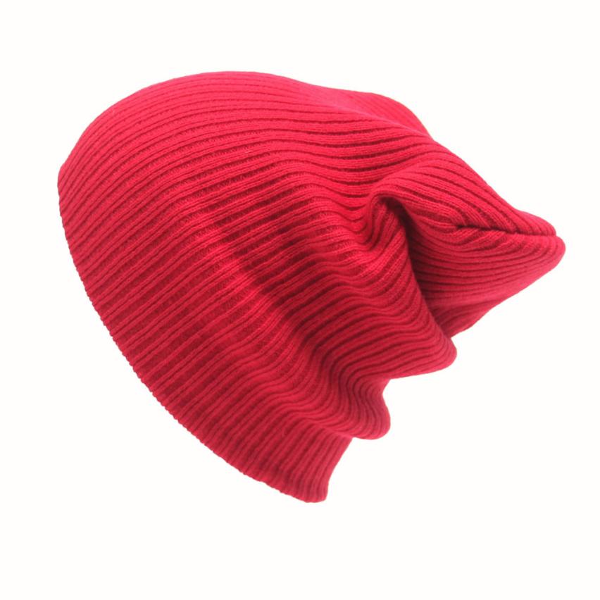 Sales Hoed Voor Winter Hoeden Unisex Skullies Mutsen Effen Gebreide Muts Warme Muts Man Vrouw Mutsen Cap Elastische oc31: Rood