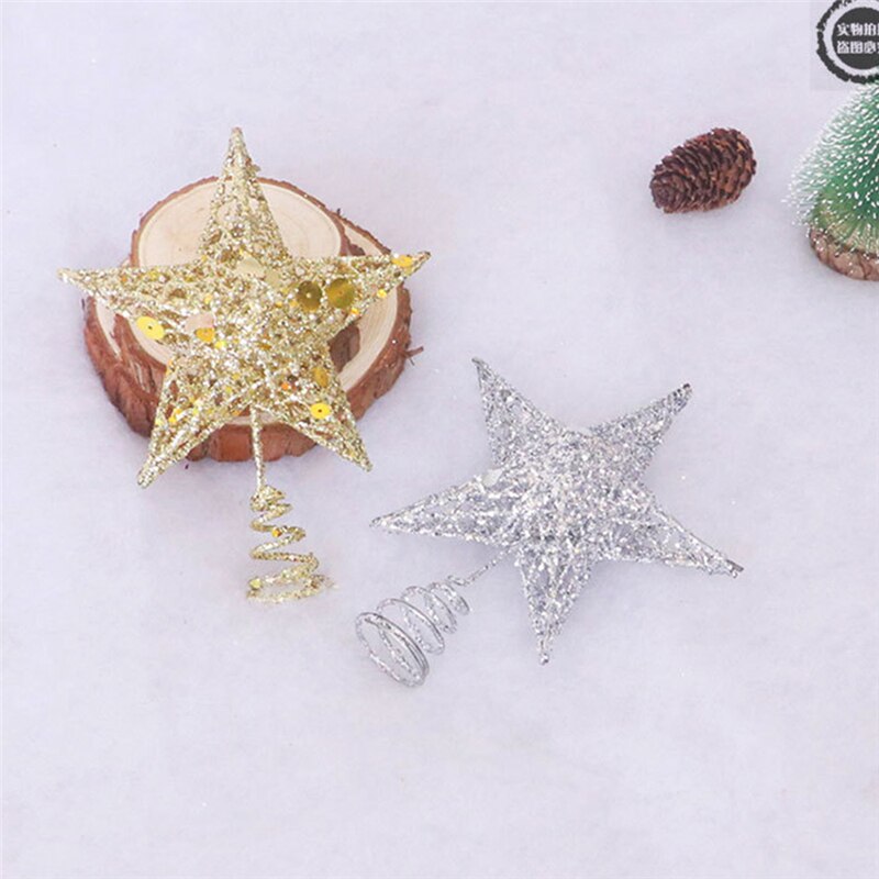 Decoración Para árbol de Navidad, adornos para escaparate de Navidad, luces de estrellas, brillantes, escaparates para ventana, suministros para en casa, 1x20CM