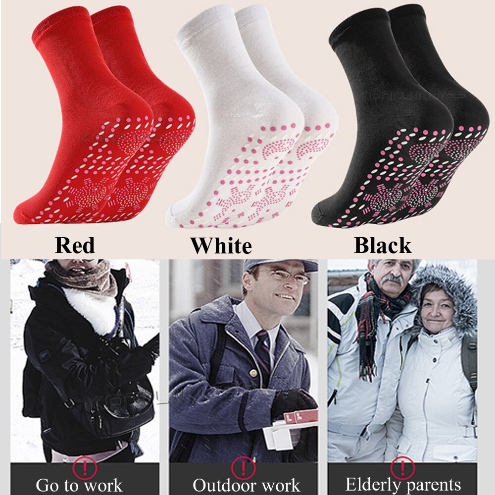 Calcetines térmicos de turmalina para hombre y mujer, calcetín de masaje para terapia magnética