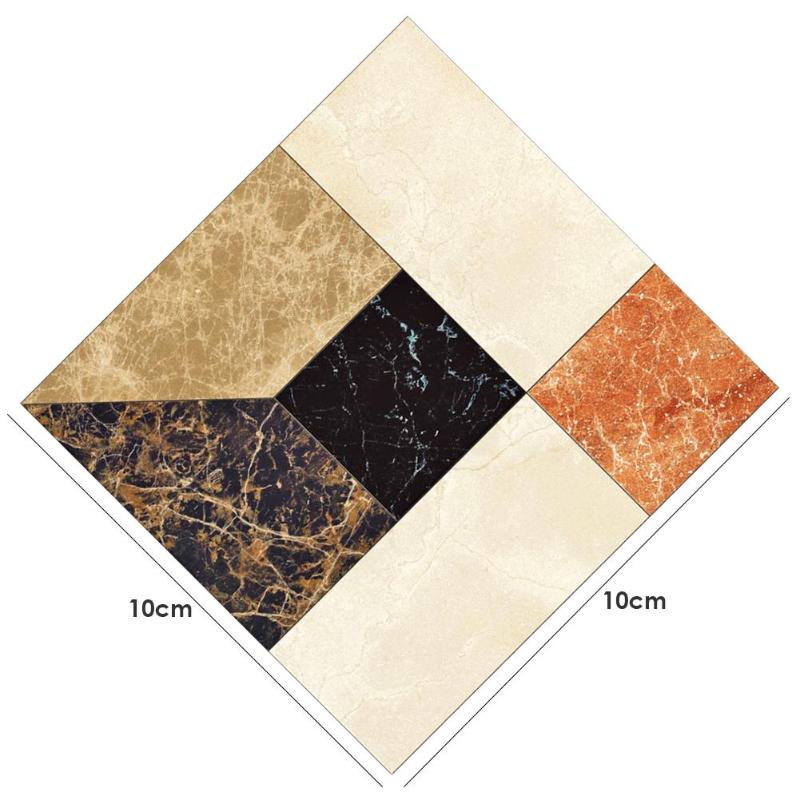 10 piezas 3D piso azulejo Diagonal pared pegatina cuadrado Vintage patrón baño cocina impermeable arte decoración cartel: C
