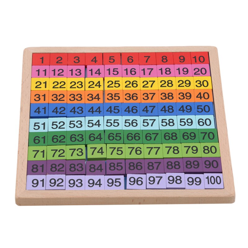 Børn træ matematik legetøj børn farverige træ blok 1-100 nummer bord match spil baby matematik læring pædagogisk legetøj