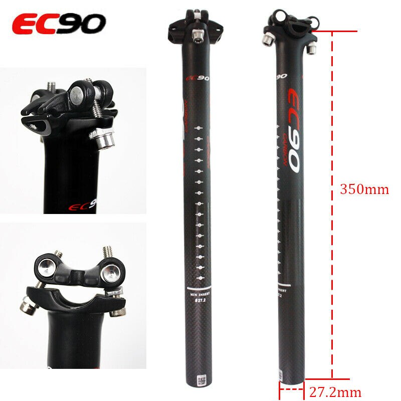 EC90 Carbon Fiber Seatpost Ultralight 27.2/30.8/31.6mm Road Mountain Bike Seat Post 350mm 400mm Bicycle Seat Tube Bike Part