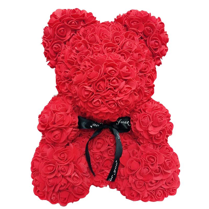 40 cm bjørn rose med hjerte stor rød bamse blomst kunstig dekoration jul til kvinder valentines: 6
