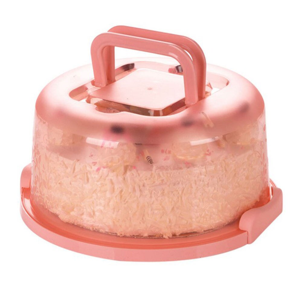 Cake Storage Box Cake Box Cupcake Container Plastic Round Portable Durable Handheld Birthday Kitchen Tool Sealing Bar Wedding