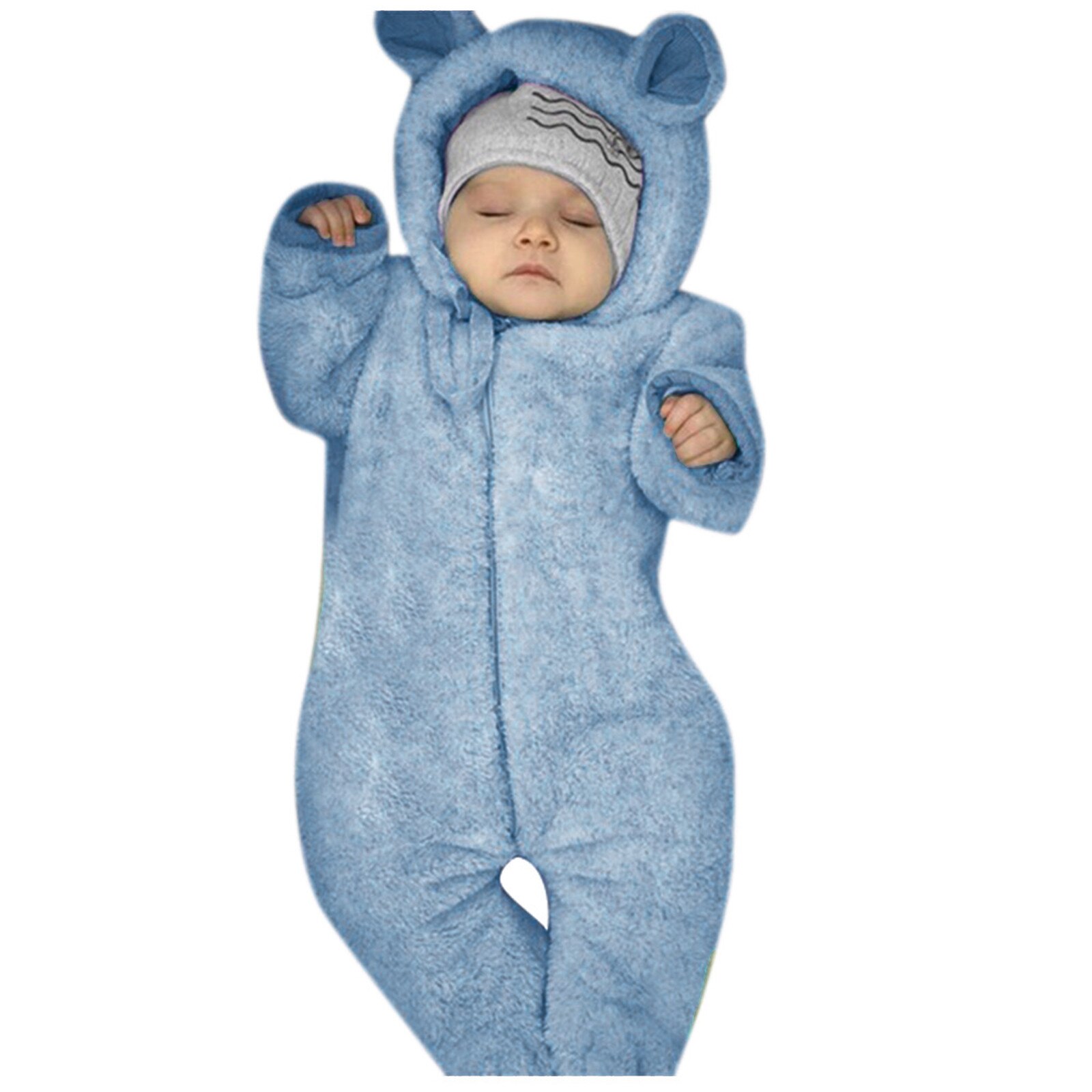 Pasgeboren Baby Jongens Meisjes Kleding Katoen Kinderen Romper Lange Mouw Winter En Herfst Uitloper Kleding Детская Одежда Warm: Blauw / 80