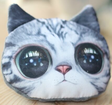 Cute Coin Purses Wallet Ladies 3D Printing Cats Dogs Animal Big Face Change Cute Small Zipper Bag for Women Pouch: 21