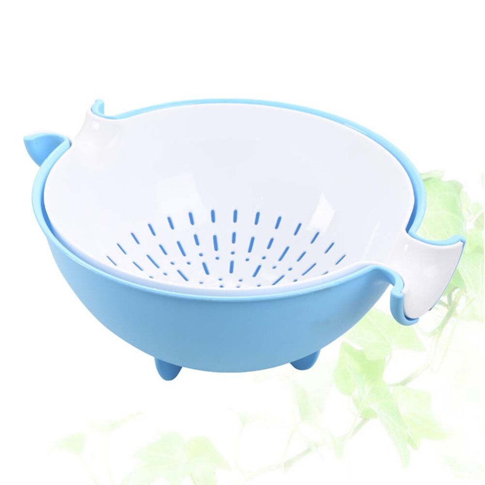 2-in-1 Kitchen Strainer Colander and Bowl Sets Large Washing Bowl and Strainer Detachable Colanders Strainers Set (Purpl