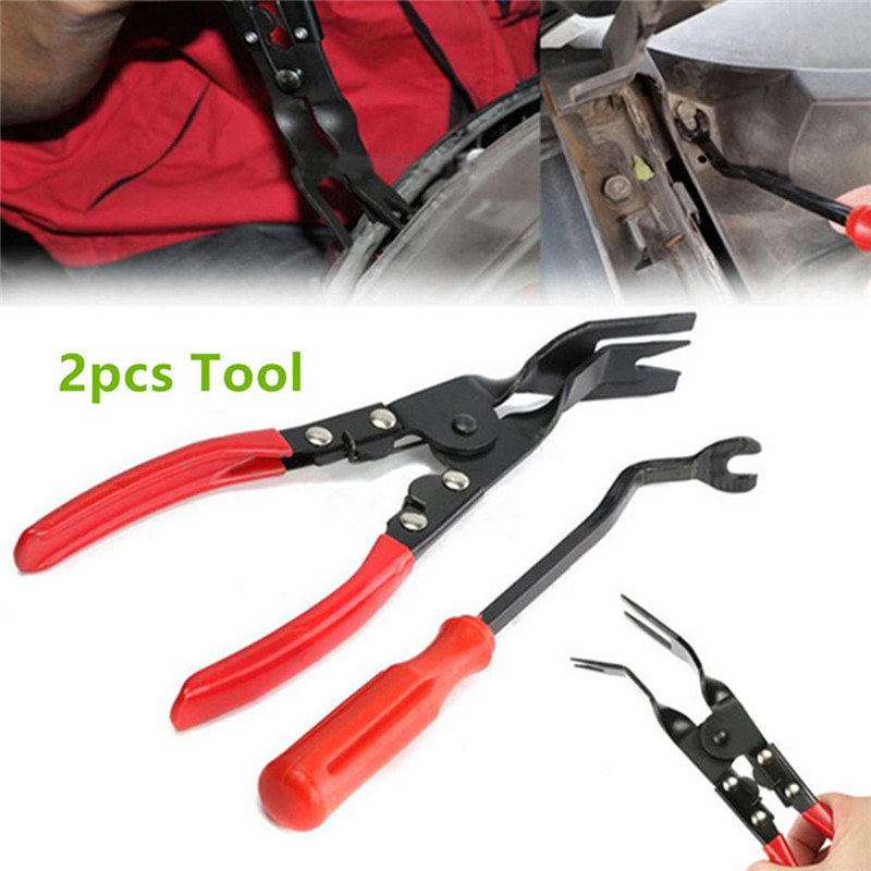 2Pcs Reparatie Tools Auto Portierbekleding Clip Verwijderen Tang Dash Panel Moulding Tool