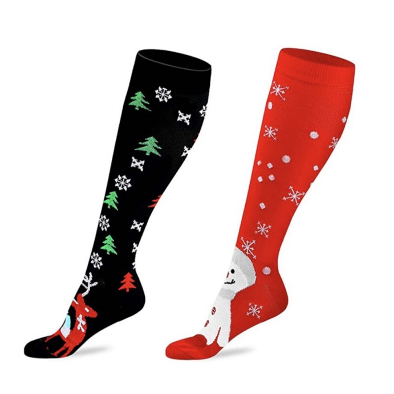 Men Women Stockings Casual Christmas Compression Long Socks Stretch Outdoor Funny Popular Elastic Calf Stockings