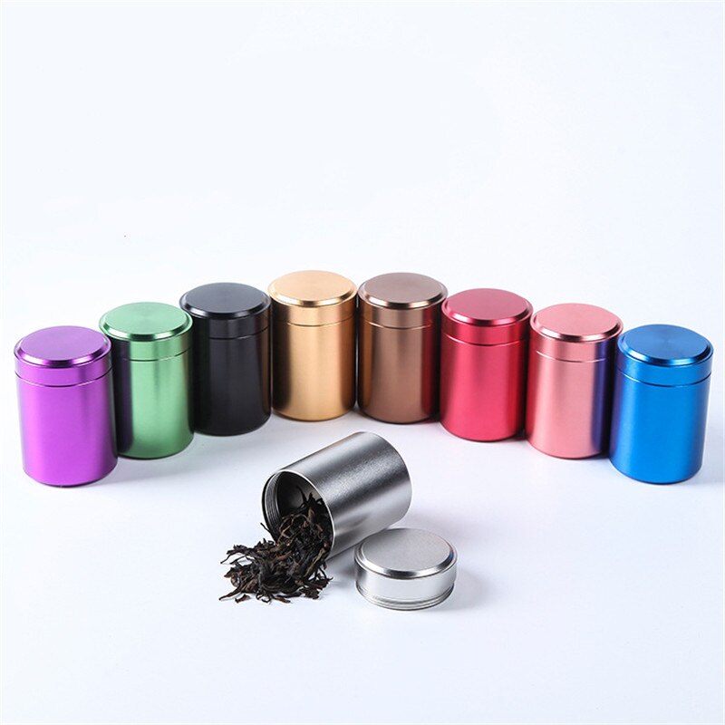 Aircraft Aluminum Airtight Stash Jar 1.3 Inches Multi-Use Vacuum Seal Portable Storage Container Tea Caddies