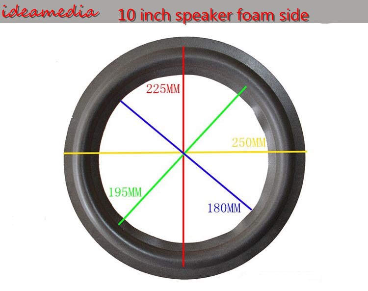 10 stks 4 inch tot 12 inch Speaker Schuim Side bass luidspreker herstelbaar deel Vouw de velg cirkel: 12 inch