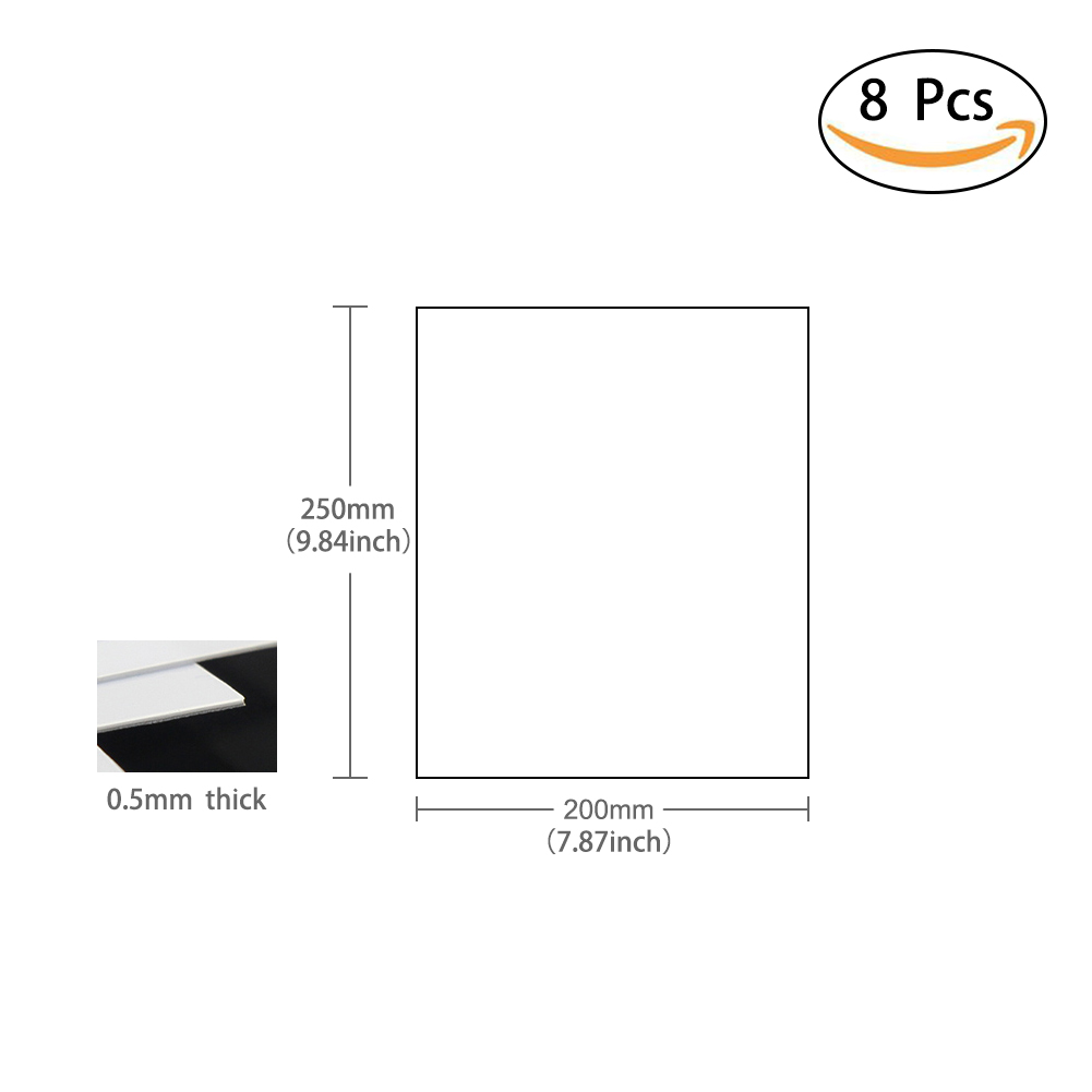 200mm x 250mm ABS Styrene Sheets Board Model Architectual Material Different Thickness: 8pcs 0.5mm