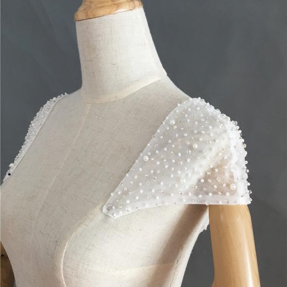 Beaded Removable shoulder straps Wedding Party Dress shawl, wedding gauze, Seperate Bride Dress Straps