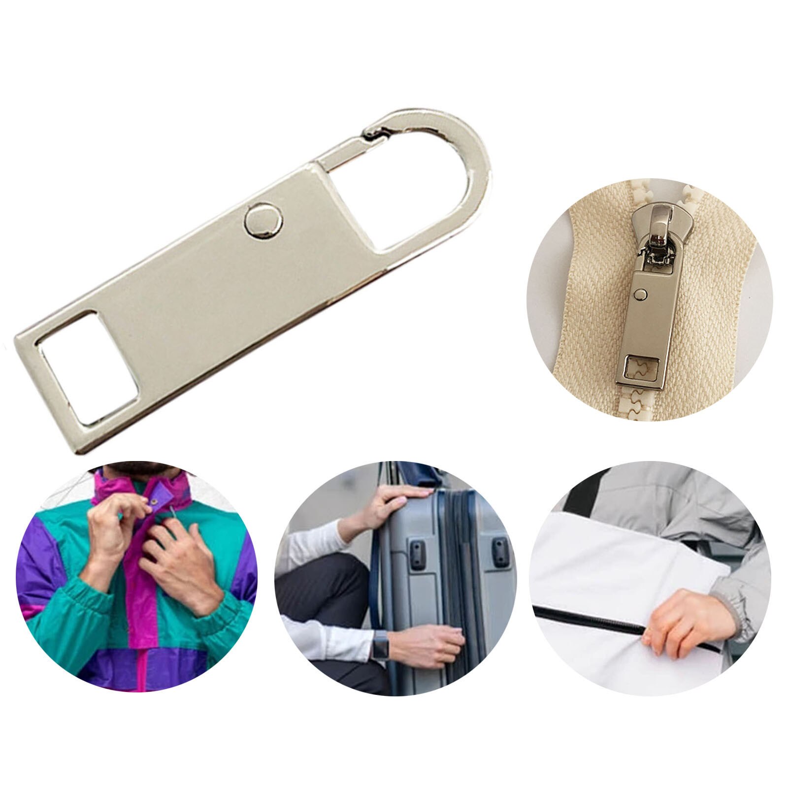 Universal Detachable Zipper Puller Set Removable Multifunctional Zipper Head Zipper Lightning Repair Kits zamki błyskawiczne