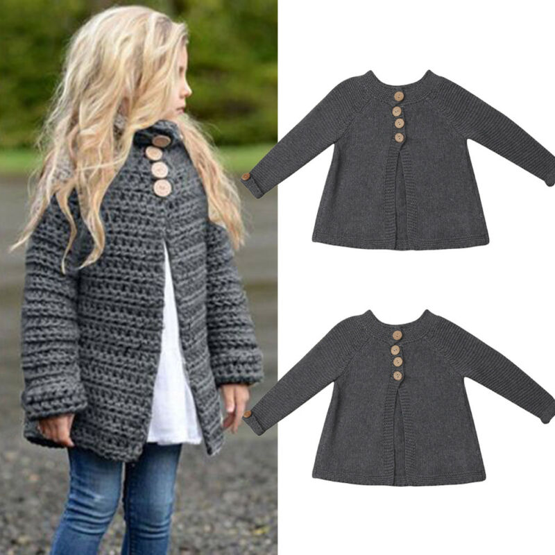 Efterår vinter bomuldstrøje top baby børnetøj drenge piger strik cardigan sweater børn forårstøj