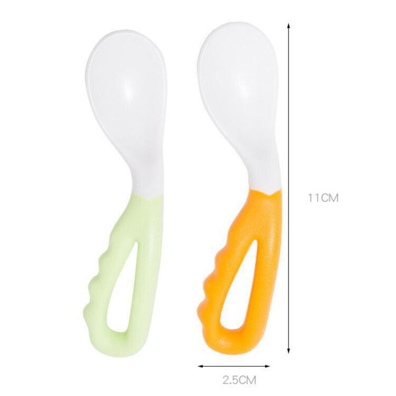 Neue baby gebogene löffel einzel pack baby krummen löffel lernen zu essen ausbildung löffel ellenbogen löffel pflege produkte