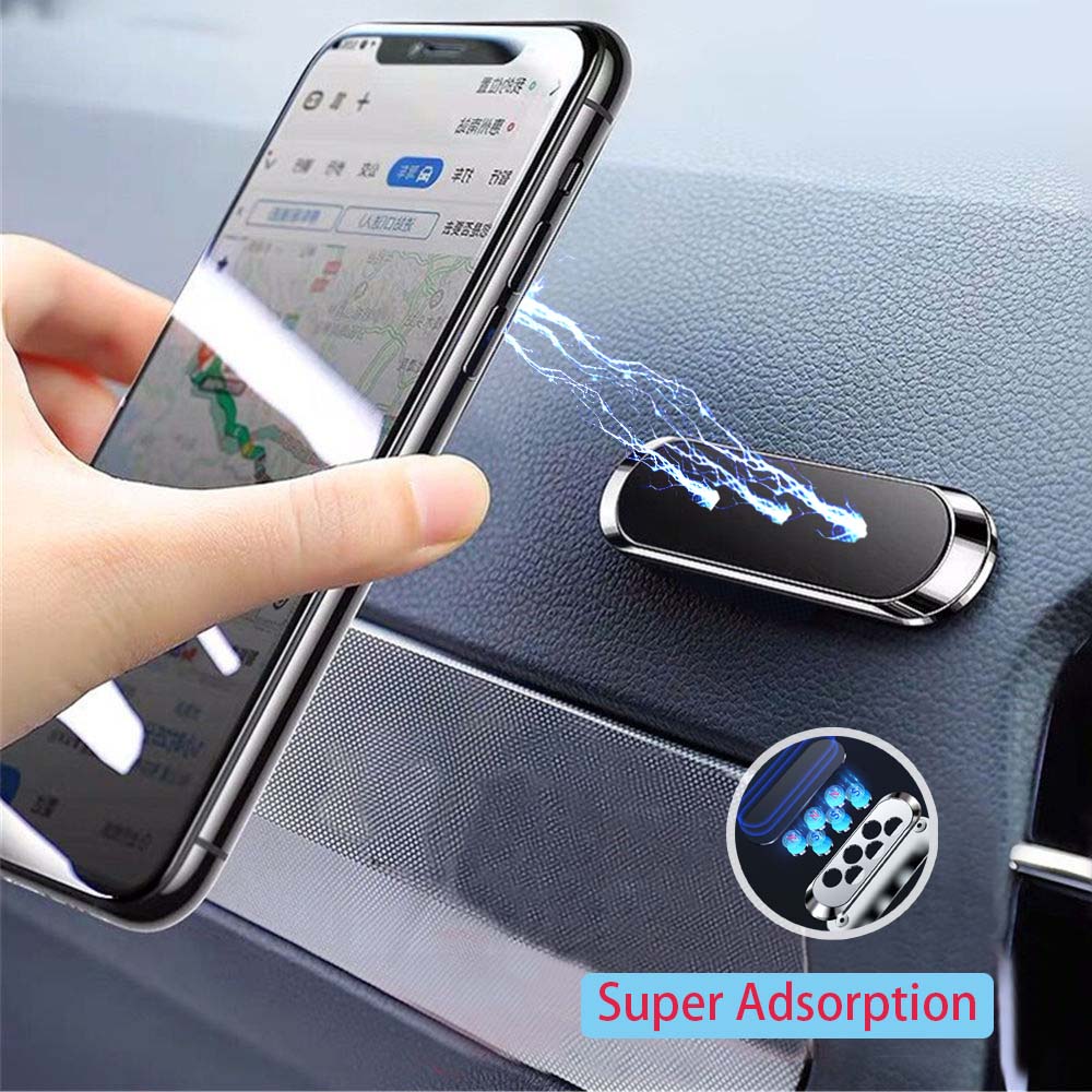 Soporte magnético para teléfono de coche, minitira de Metal para Samsung IPhone X Xr 11 Xiaomi, GPS