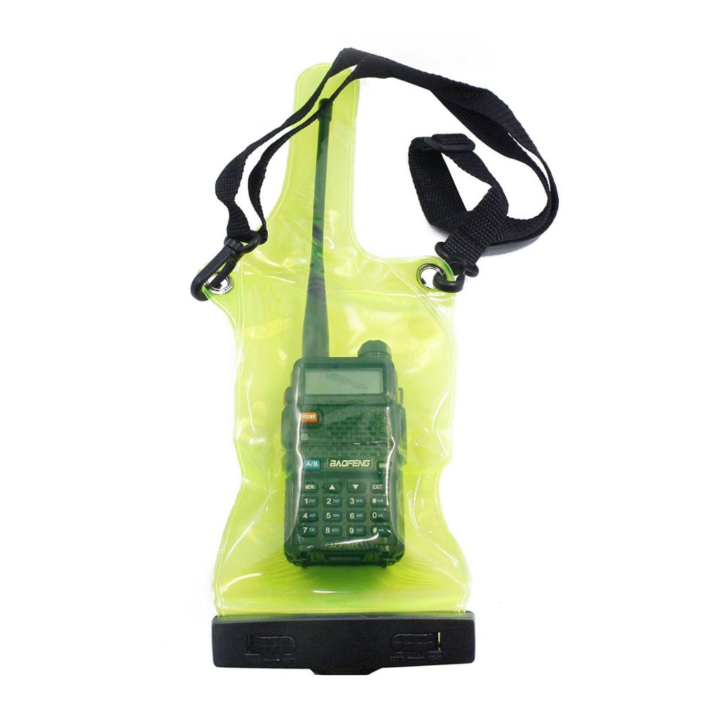 IPX8 waterproof case for Baofeng radio case UV-5R BF-888S UV-82 GT-3 UV-B5 TYT TH-F8 Two way radio walkie talkie: Green case